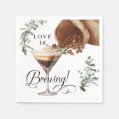 Serviette En Papier Love Brewing | Espresso | Martini | FÊTE DES MARIÉ (Devant)