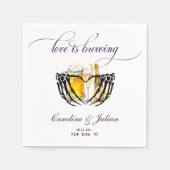 Serviette En Papier Love Brewing Gothic Bubbles & Brews Couples Douche (Devant)