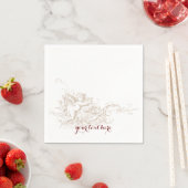 Serviette En Papier Love Cherub Mariage Papier Napkin Set (En situation)
