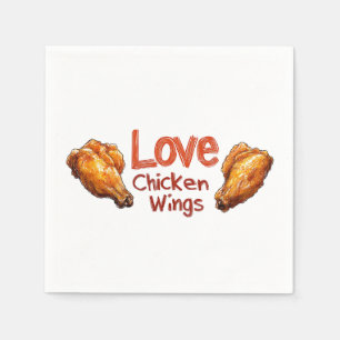 Serviette En Papier Love Chicken Wings Parfait pour les amateurs de no