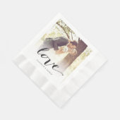 Serviette En Papier Love Classic Script Chic Calligraphie Mariage phot (Coin)