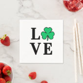 Serviette En Papier LOVE Clover Shamrock Irlande St Patrick Party (En situation)