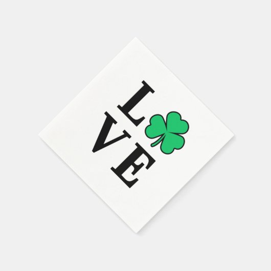 Serviette En Papier LOVE Clover Shamrock Irlande St Patrick Party (Coin)