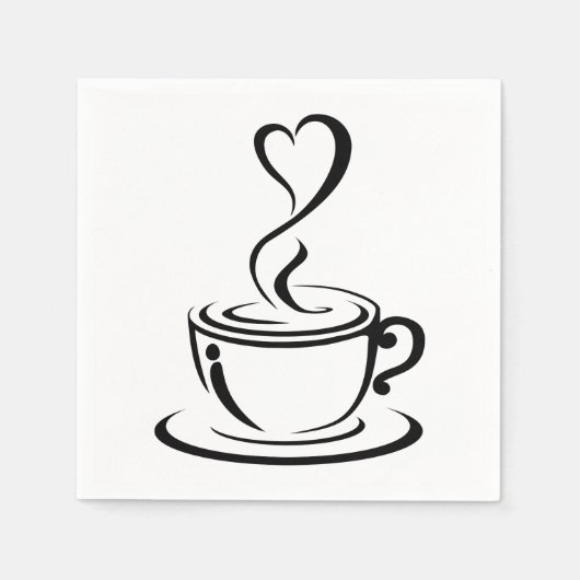Serviette En Papier Love Coffee (Devant)