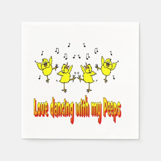 Serviette En Papier Love Dancing With My Peeps Party Napkins (Devant)