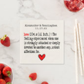 Serviette En Papier Love Definition Mariage Réception (En situation)