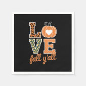 Serviette En Papier Love Fall Y'All Empreinte de léopard Fall Thanksgi (Devant)