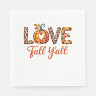 Serviette En Papier Love Fall Y'all Fall