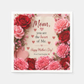 SERVIETTE EN PAPIER LOVE GIFT FOR MOTHER'S DAY  (Devant)