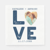 Serviette En Papier LOVE Graphic Minimalist Mariage photo (Devant)