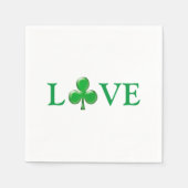 Serviette En Papier Love Green Clover Shamrock St. Patrick's Day paper (Devant)