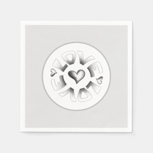 Serviette En Papier Love Grey (Devant)