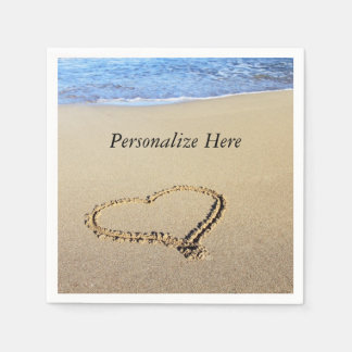 Serviette En Papier Love Heart Beach