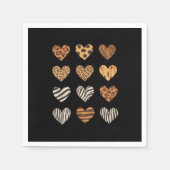 Serviette En Papier Love Heart Leopard Cute Valentine's Day (Devant)