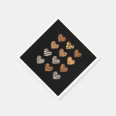 Serviette En Papier Love Heart Leopard Cute Valentine's Day (Coin)
