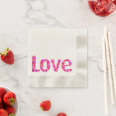 Serviette En Papier LOVE Heart Text Napkins (En situation)
