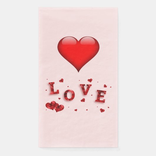 Serviette En Papier Love Heart Valentine (Devant)