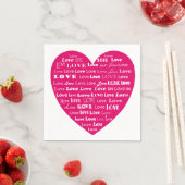 Serviette En Papier Love Heart Word (En situation)