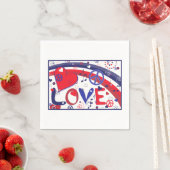 Serviette En Papier Love Hearts Et Notes Musicales Papier (En situation)