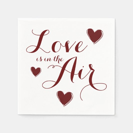 Serviette En Papier Love Hearts Mariage Papier Napkin Set (Devant)