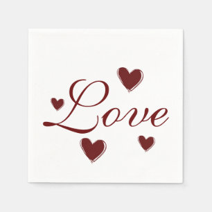 Serviette En Papier Love Hearts Mariage Papier Napkin Set
