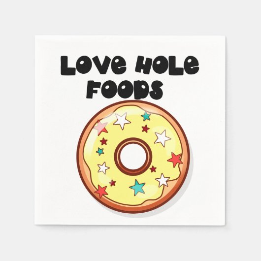 Serviette En Papier Love Hole Foods (Devant)