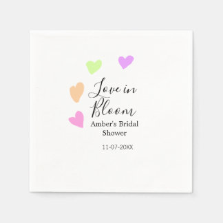 Serviette En Papier Love in Bloom colorful heart bridal shower name da