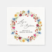 Serviette En Papier Love in Bloom Fleur sauvage Fête des mariées perso (Devant)