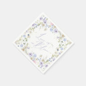 Serviette En Papier Love In Bloom Floral Purple Green Mariage (Coin)