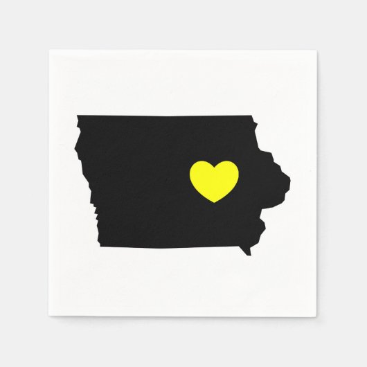 Serviette En Papier Love Iowa - Hawkeye State (Devant)