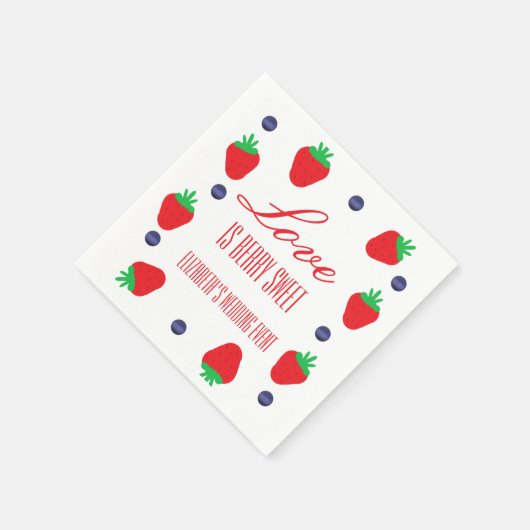 Serviette En Papier Love Is Berry Sweet Fruit Mariage (Coin)