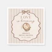 Serviette En Papier Love is Brewing Bow Coffee Bridal Shower (Devant)