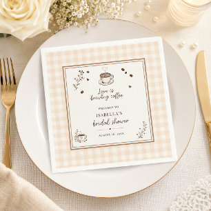 Serviette En Papier Love Is Brewing Café Bohème Beige Personnalisé
