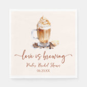 Serviette En Papier Love Is Brewing Café Mariage Bridal Shower (Devant)
