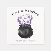 Serviette En Papier Love is Brewing Cauldron Halloween Bridal Shower (Devant)