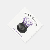 Serviette En Papier Love is Brewing Cauldron Halloween Bridal Shower (Coin)