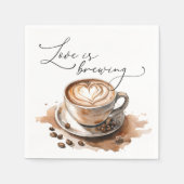 Serviette En Papier Love is Brewing Coffee Bridal Shower (Devant)