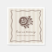 Serviette En Papier "Love is Brewing" Coffee Bridal Shower  (Devant)