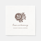 Serviette En Papier "Love is Brewing" Coffee Bridal Shower  (Devant)