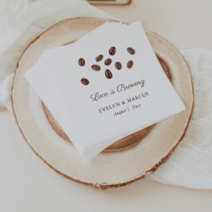 Serviette En Papier Love Is Brewing Coffee Co-ed Enterrement de Vie de