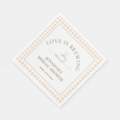 Serviette En Papier Love Is Brewing coffee Gingham Baby Shower (Coin)