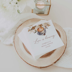 Serviette En Papier Love Is Brewing Coffee Shower de Mariée