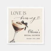Serviette En Papier Love is Brewing Espresso Martini Bridal Shower (Devant)