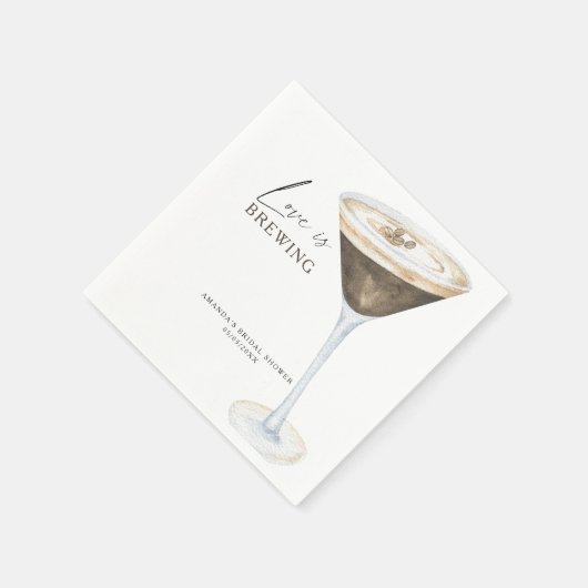 Serviette En Papier Love is Brewing Espresso Martini Enterrement de vi (Coin)