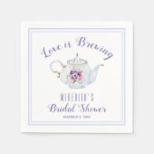 Serviette En Papier Love is Brewing Fête de Thé de Mariage (Devant)