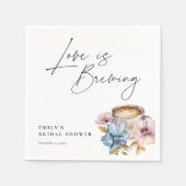 Serviette En Papier Love is Brewing Floral Bridal Shower (Devant)