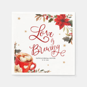 Serviette En Papier Love Is Brewing Noël Fête de Fiançailles