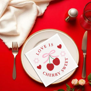 Serviette En Papier Love Is Cherry Sweet Enterrement de Vie de Jeune F