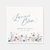 Serviette En Papier Love is in Bloom Navy Wildflower Rustic Wedding (Devant)