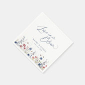 Serviette En Papier Love is in Bloom Navy Wildflower Rustic Wedding (Coin)